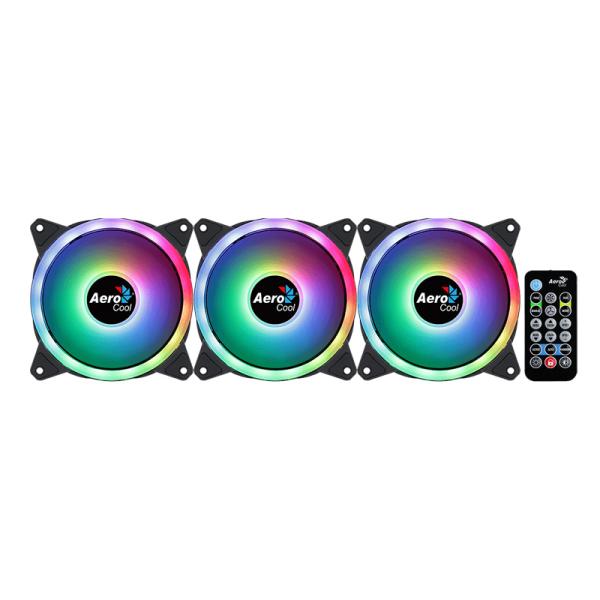 ABANICO AEROCOOL DUO 12 PRO ARGB PRO 12CM X3   H66F X1  CONTROL REMOTO ACF3-DU10227.11