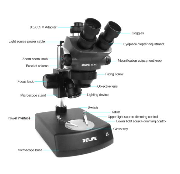 Microscopio con Lampara LED RL-M5T-2L Relife