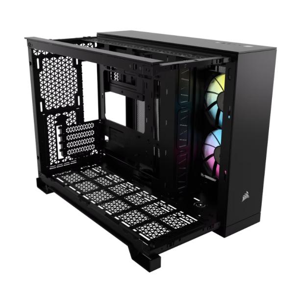 Case Gaming RGB Corsair Icue Link 2500X Mid Tower Ventiladores 2 de 120MM con Vidrio Lateral y Frontal CC-9011267-WW - Negro Imagen principal del producto