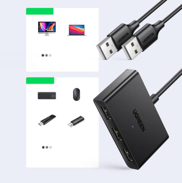 Hub USB Tipo a 2.0 con Switch CM409 10935 Ugreen - Negro