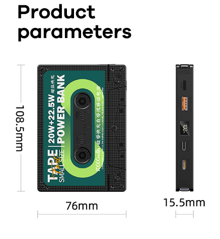 Bateria de Emergencia RPP-533 10.000mah Serie Tape Remax - Negra