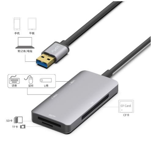 Lector Memoria Tipo C OTN-91182 Onten - Plateado