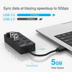 Hub USB Tipo a con Swith OTN-5302 Onten - Negro