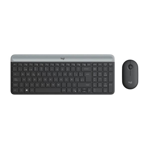 Teclado y Mouse Logitech MK470 Slim Combo Inalámbrico 2.4 Ghz Inglés 920-009437 - Negro