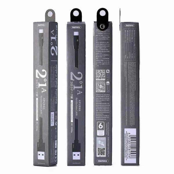 CABLE USB TIPO C RC-094A SERIE KEROLLA 2M REMAX NEGRO