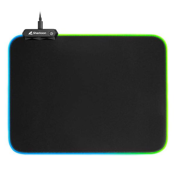Mouse Pad Gaming RGB Sharkoon 1337 V2 360 36x27cm Textil y Goma 4044951029976 - Negro