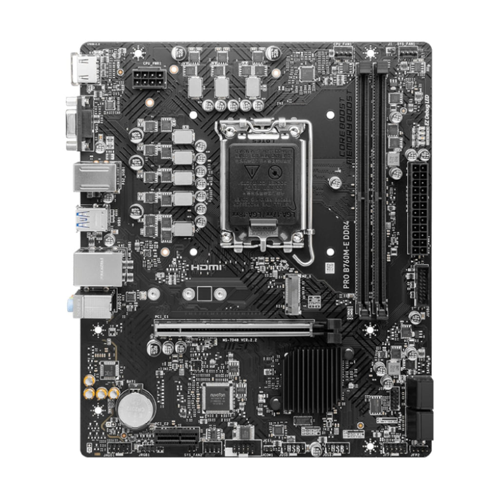 Tarjeta Madre Msi PRO B760M-E DDR4 Lga 1700 M-ATX 911-7D48-049 - Negro