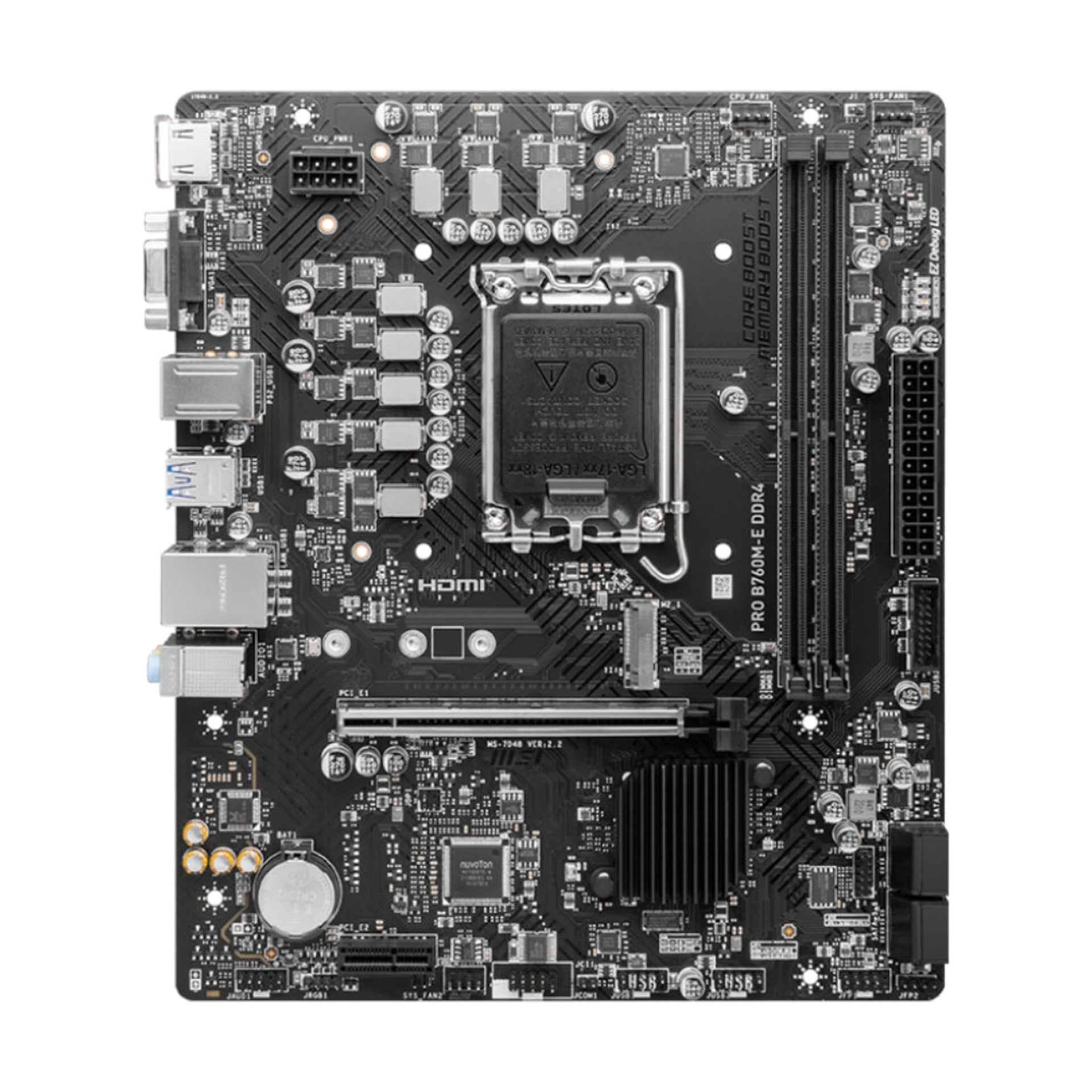Tarjeta Madre Msi PRO B760M-E DDR4 Lga 1700 M-ATX 911-7D48-049 - Negro