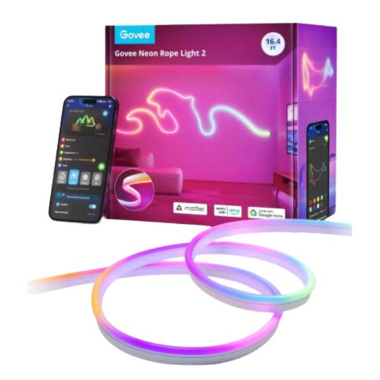 LUCES GOVEE 5M STRIP WHITE SUPPORT MATTER HOMEKIT,GOOGLE,ALEXA,SMARTHINGS H61D5101 NUEVO