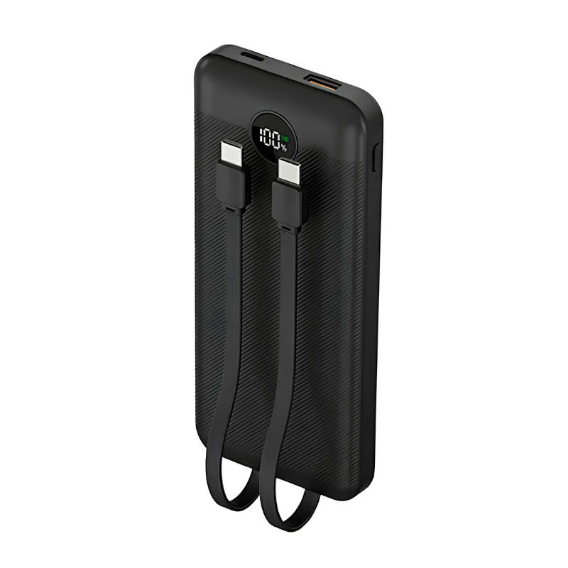 Power Bank Nova PB-911 10000MAH Pd 22.5w/2 Usb-a/usb-c/cables USB-C y Lightning - Negro