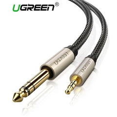 CABLE 3.5MM MACHO A 6.35MM MACHO TRS ESTEREO AV127 10625 UGREEN 1M GRIS