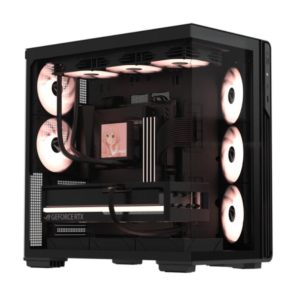 Case RGB Formula V Crystal Z7 Pa Mid Tower 5 X 120MM Panel Frontal de Acero y Plástico / Panel Lateral de Vidrio Sin Fuente de Poder 4711401666622 - Negro