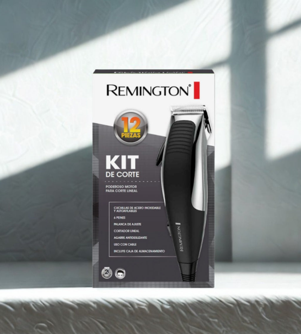 Remington kit cortadora de cabello 12 piezas cromada HC1080A-110F