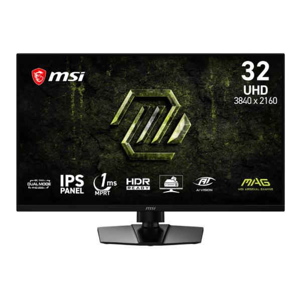 Monitor Gaming Msi Mag 321UPD E14 31.5 Pulg Plana 4k/uhd 144hz/288hz IPS AMD Freesync Premium Displayport/hdmi/audífonos Hdr Ready/pip/pbp/modo Consola 9S6-3DE49M-001 - Negro