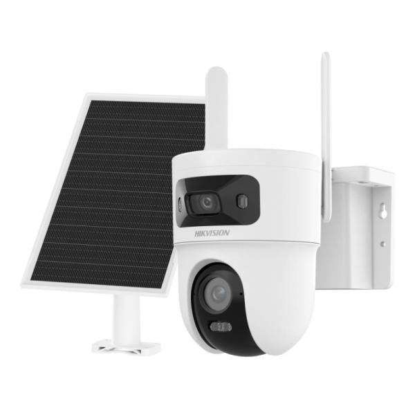 Cámara Pt Dual 4G Solar Hikvision Ds-2cfsp8-d/4g(2.8+4mm)(o-std)/la 4MP H.265/4g 2.8mm/4mm 30M Ir/luz Blanca Audio Bidireccional 319300007 - Blanco