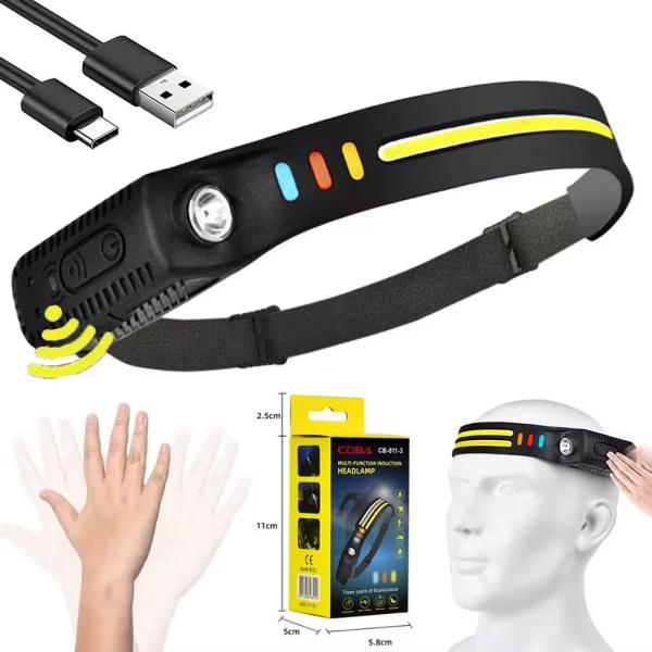 Linterna Frontal Con Sensor Negra F812-1