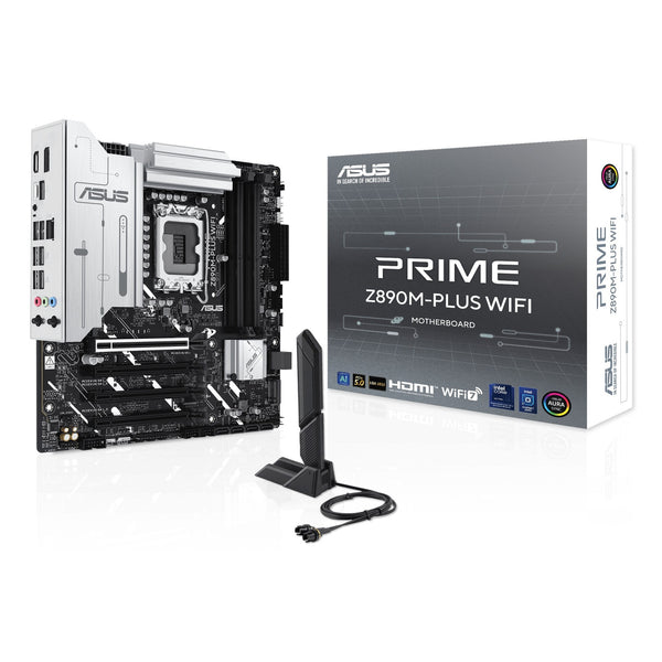 Tarjeta Madre Asus Prime Z890M-PLUS WIFI LGA1851 M-ATX DDR5 90MB1J80-M0EAY0 - Negro / Blanco