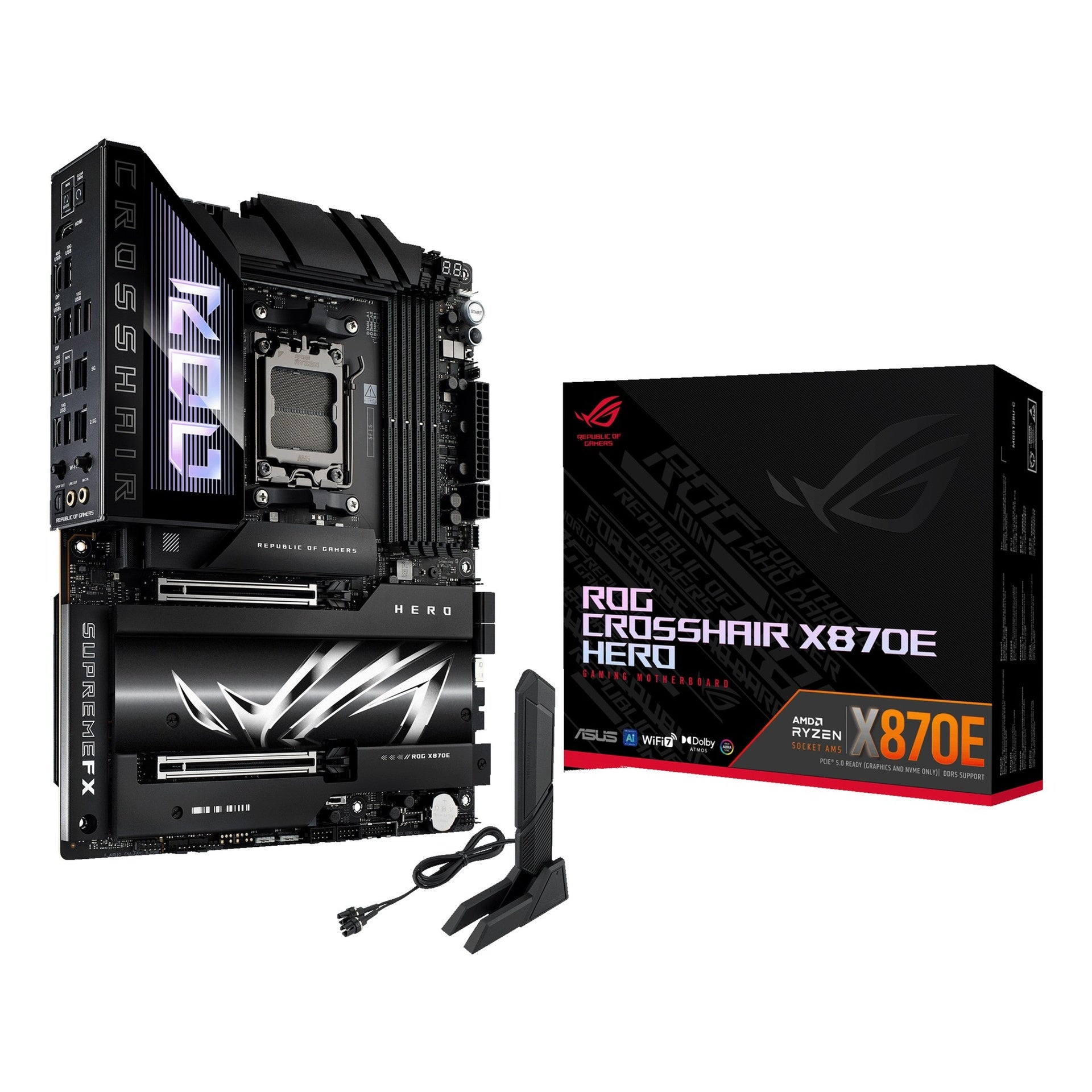 Tarjeta Madre Asus Rog Crosshair X870E Hero AM5 Atx DDR5 90MB1IE0-M0EAY0 - Negro Imagen principal del producto