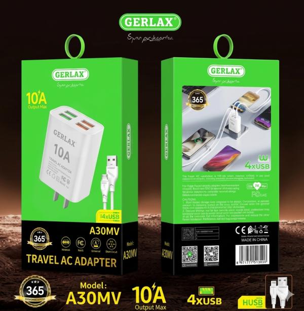 Cargador Cubo Casa A30MV Gerlax - Blanco Micro B