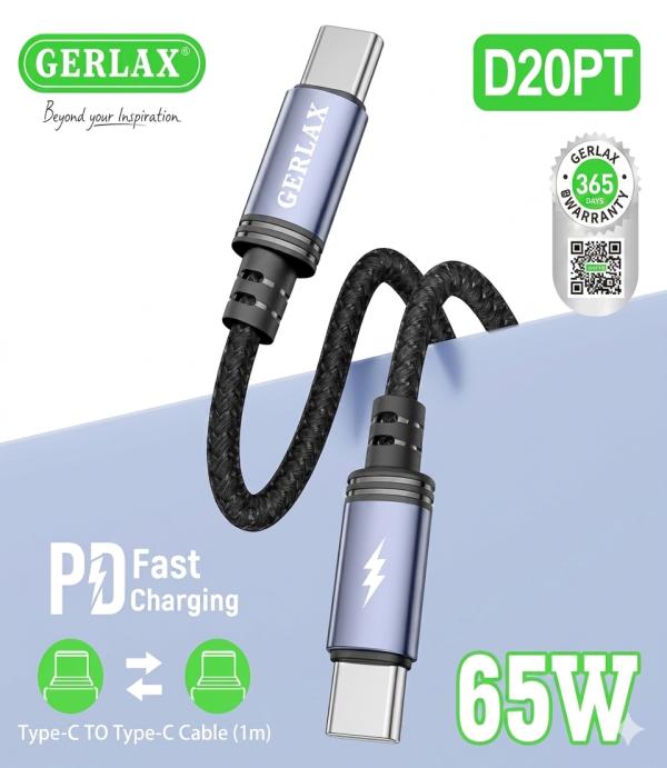 Cable USB Tipo C D20PT Gerlax - Negro C-c