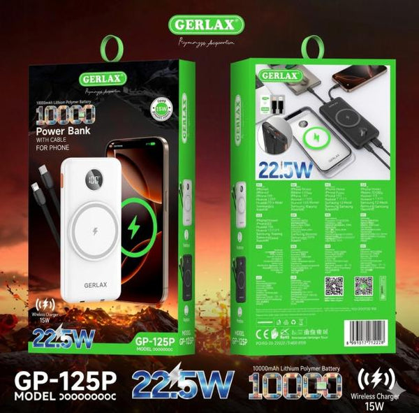Bateria de Emergencia GP-125P 10.000mah Gerlax - Negra