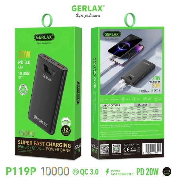 Bateria de Emergencia P112P 10.000mah Gerlax - Negra