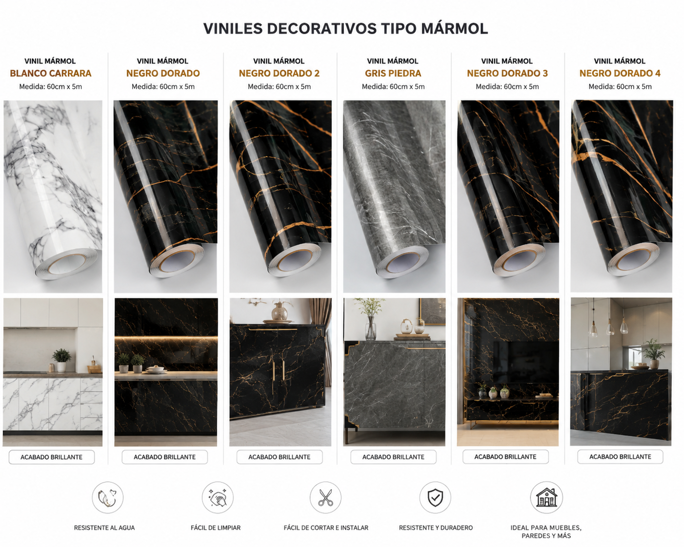Papel tapiz brillante varios Imagen secundaria del producto