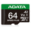 Memoria Micro SD Adata 64GB Velocidad 180/160 MB/s