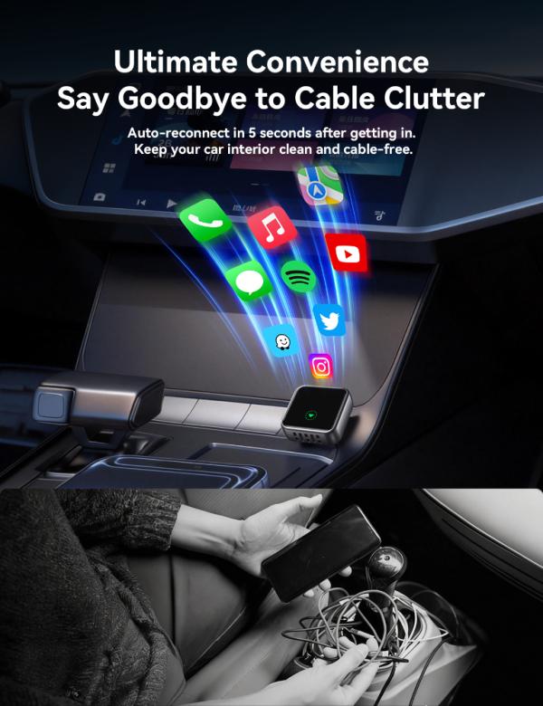 Adaptador Inalambrico Car Play y Android Auto JR-CP3