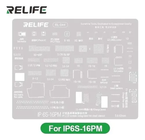 Plantilla de Precision Bga RL-044 Relife - 6s-16pm/0.12mm