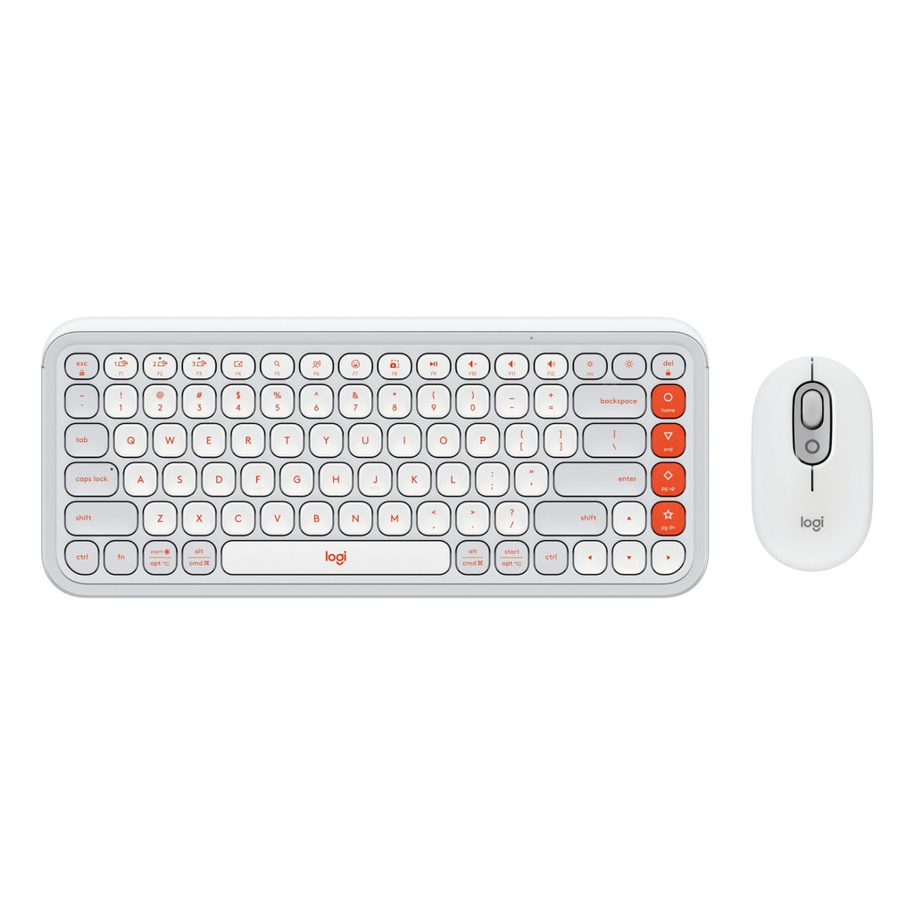 Teclado y Mouse Logitech Pop Icon Combo Inalámbrico Bluetooth Español 920-013055 - Blanco