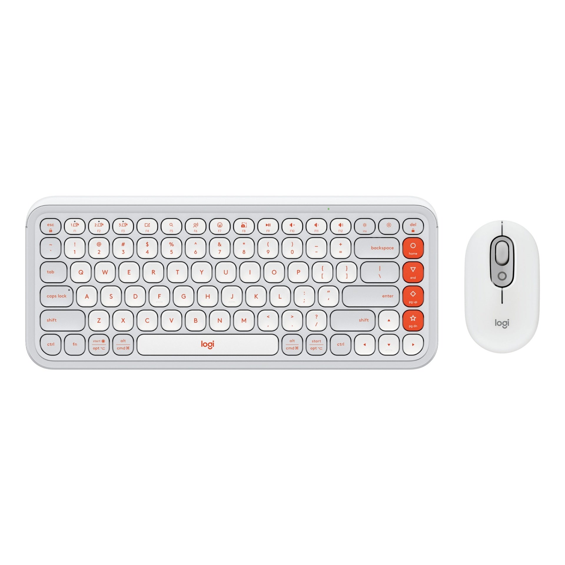 Teclado y Mouse Logitech Pop Icon Combo Inalámbrico Bluetooth Español 920-013055 - Blanco