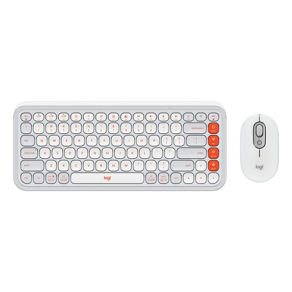 Teclado y Mouse Logitech Pop Icon Combo Inalámbrico Bluetooth Español 920-013055 - Blanco
