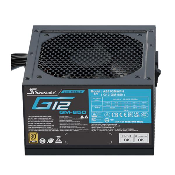 Fuente de Poder Seasonic G12 Gm 850 850W 80 Plus Gold Semi Modular Atx A851GMAFH - Negro