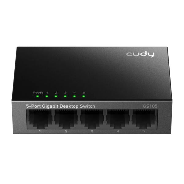 SWITCH CUDY GS105 5 PUERTOS 10/100 MPBPS NEGRO