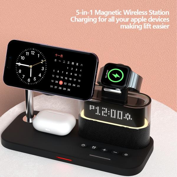 Cargador inalambrico C09 blanco multi-dispositivo 15W Imagen secundaria del producto