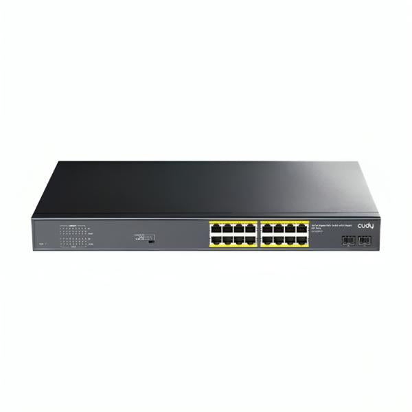 SWITCH CUDY 16 PUERTOS GIGABIT POE  Y 2 PUERTOS GIGABIT SFP 200W GS1020PS2