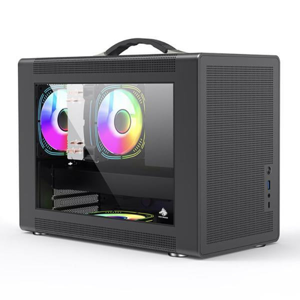 Case gaming Eagle Warrior micro ATX CG10Z7RA001C frontal mesh vidrio temperado