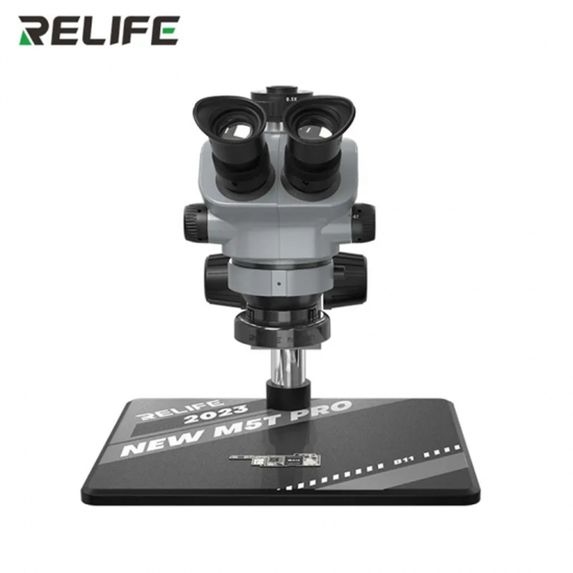Relife microscopio trinocular RL-M5T PRO-B11 HD gris 1X ctv Imagen secundaria del producto