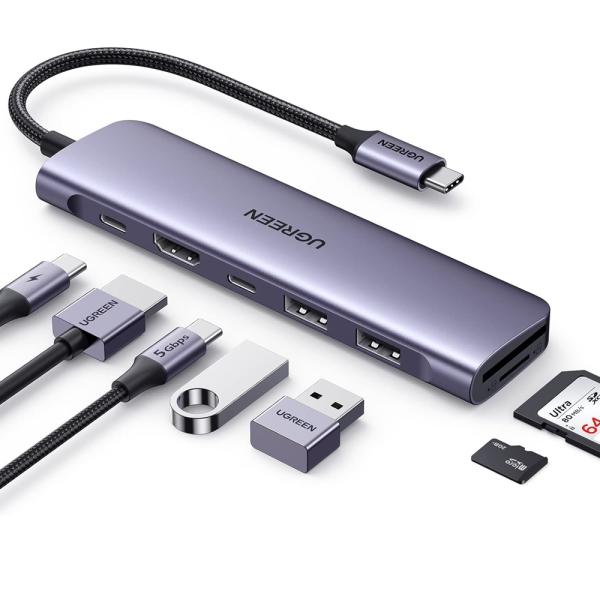 Hub USB Tipo a CM195 15214 Ugreen - Gris