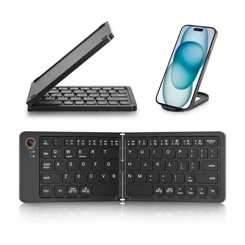 Teclado Inalambrico Plegable Amazon B023 Negro Bluetooth Imagen principal del producto