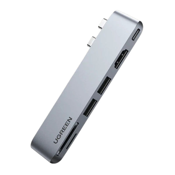 Hub Ugreen CM380 Multifuncional USB-C 2 Puertos USB 3.0 1 Puerto HDMI Rto para Tarjetas Sd/tf para Macbook Air/pro 80856 - Plateado