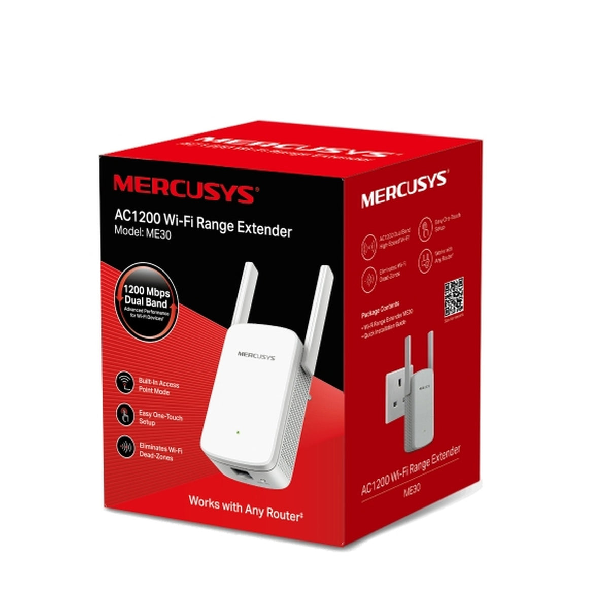 Mercusys ME30 V1 - Extensor de rango Wi-Fi - Wi-Fi 5 2.4 GHz, 5 GHz - en pared Imagen principal del producto