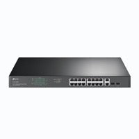 TP-Link JetStream TL-SG1218MP - V1 - conmutador 16 x 10/100/1000 (PoE+) + 2 x 10/100/1000 + 2 x Gigabit SFP combinado
