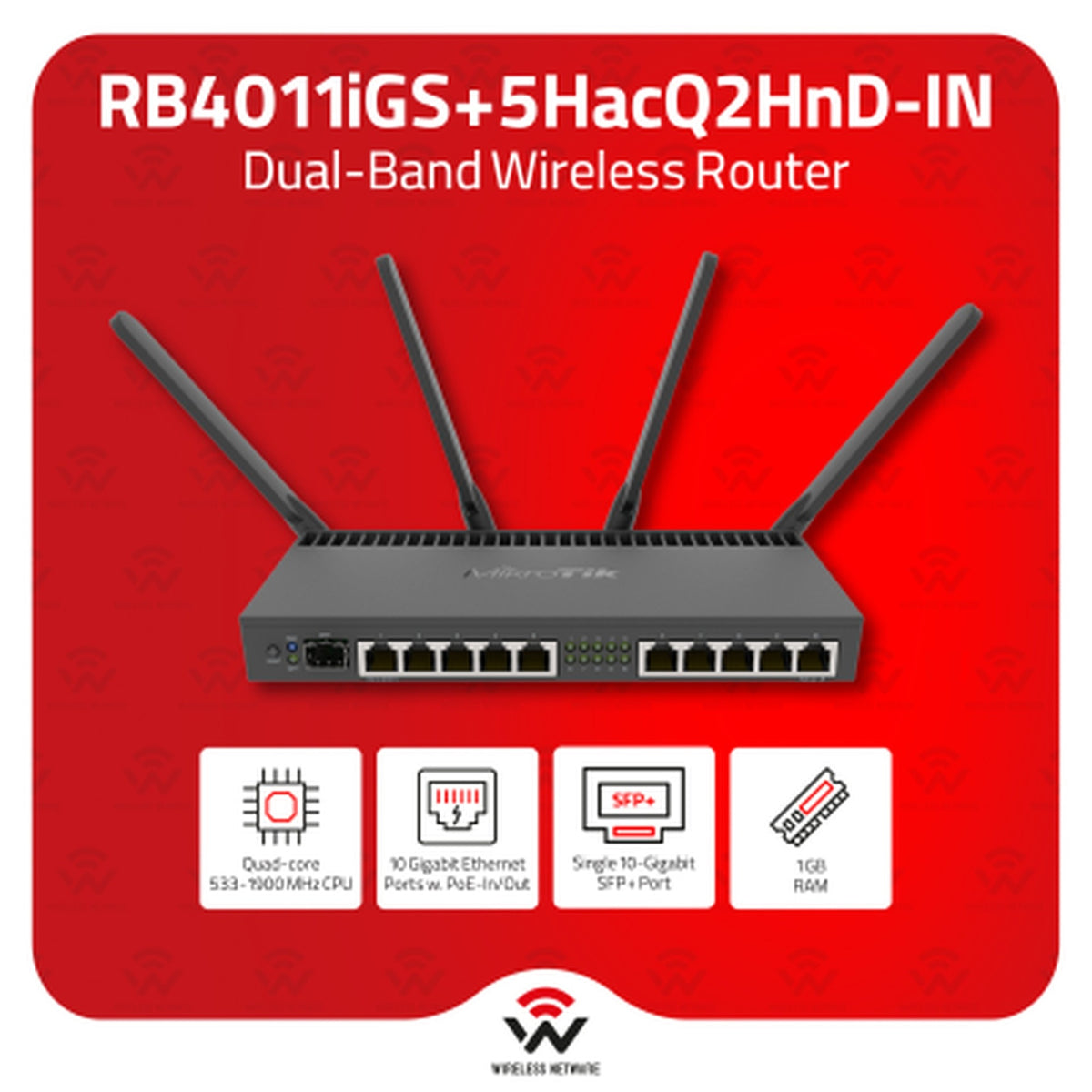 Mikrotik - Router - Wireless Desktop - 4-cores-1GB Imagen principal del producto