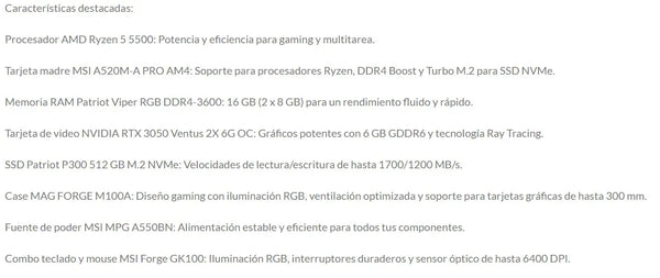 NSX GAM. R5 5500 16GB SSD512 M.2 RTX3050
