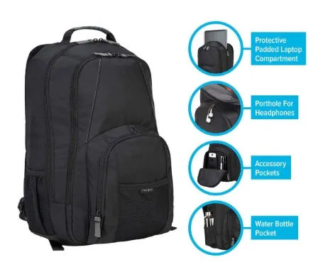 Targus groove 17 pulgadas mochila negra para portátil