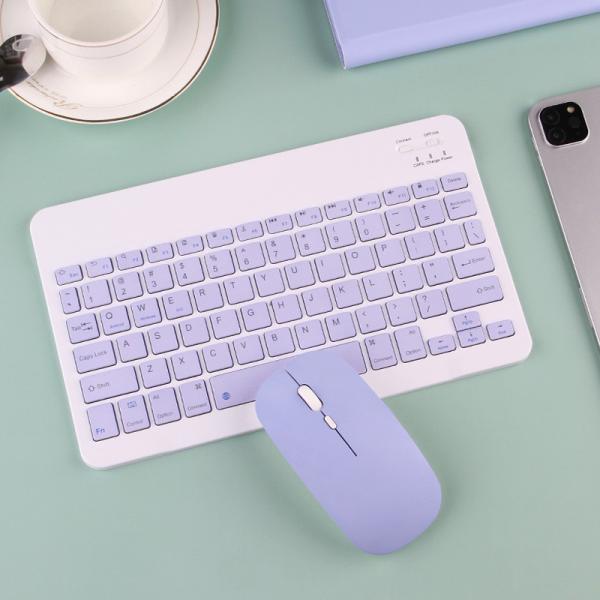 Set Teclado Mouse Inalambrico 10" - Morado