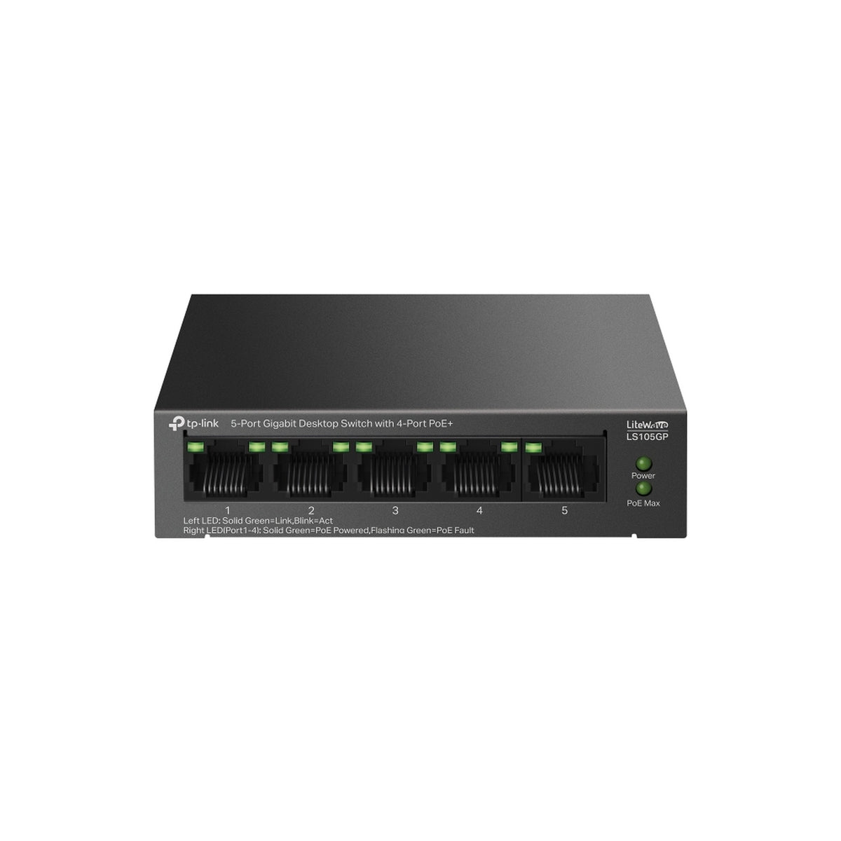 Switch TP Link LS105GP 4 Poe+ + 1 RJ45 Gigabit 10/100/1000 Mbps No Administrable Imagen principal del producto
