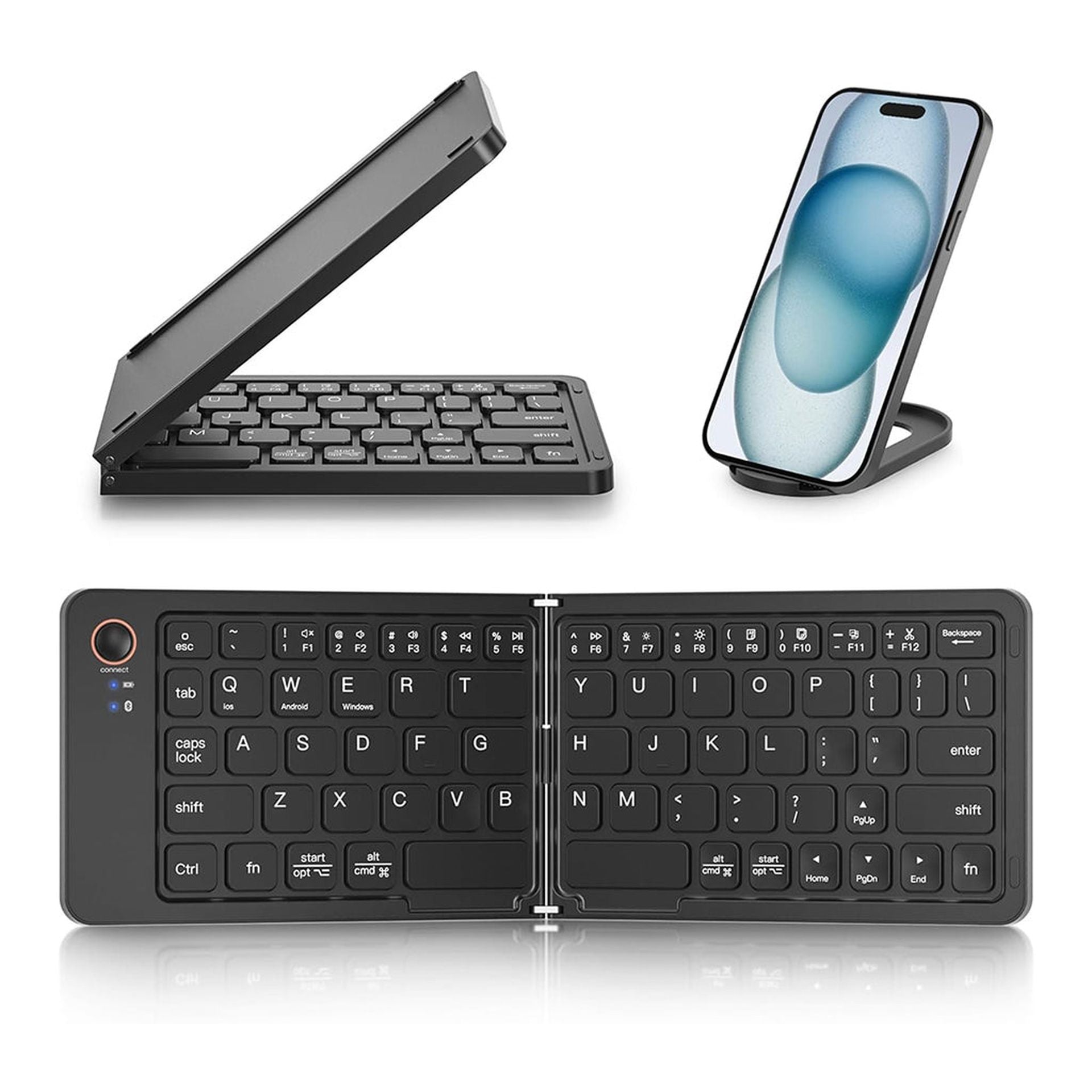 Teclado inalambrico plegable amazon B023 negro bluetooth Imagen secundaria del producto